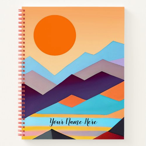Southwestern Mountains Geometric Abstract  Notebook