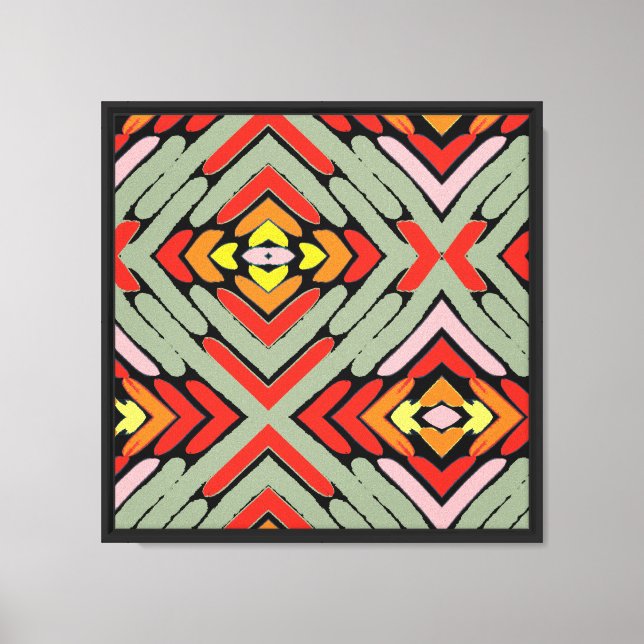 Southwestern Multicolored Pattern Canvas Print (Front)