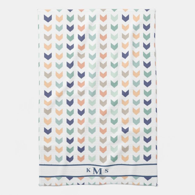 Southwestern Native-American Arrow Monogram Kitchen Towel (Vertical)