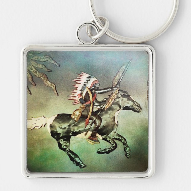 Southwestern Native American Tribal Indian Horse Keychain (Front)