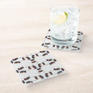 Southwestern Native Art Pattern Glass Coaster