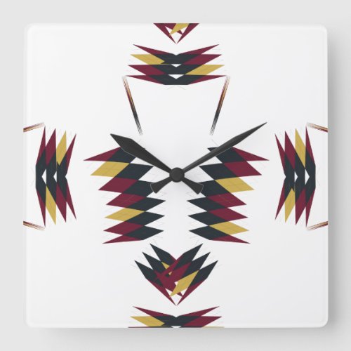 Southwestern Native Pattern Square Wall Clock