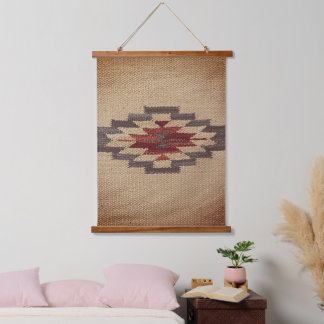 Southwestern Navajo Weave Print, Faded Toffee Hanging Tapestry