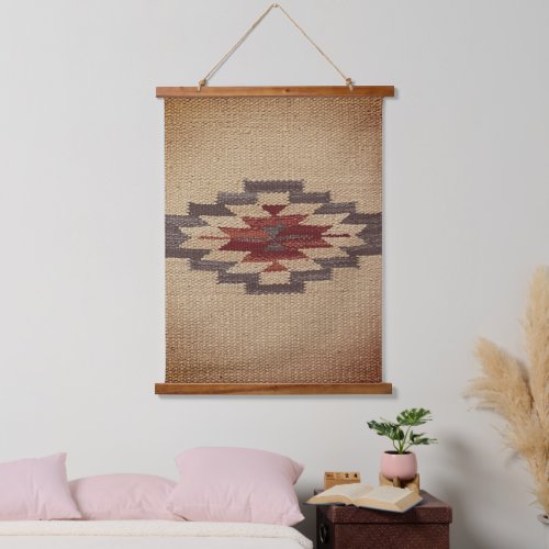 Southwestern Navajo Weave Print Faded Toffee Hanging Tapestry