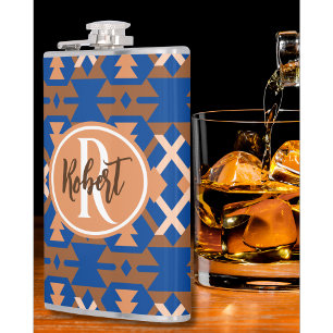 Southwestern Oasis Aztec Geometric Flask