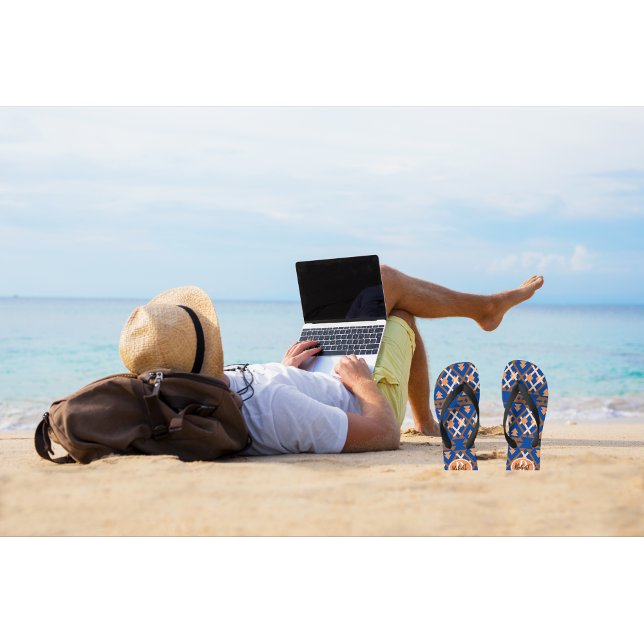 Southwestern Oasis Aztec Geometric Flip Flops (Creator Uploaded)