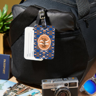 Southwestern Oasis Aztec Geometric Luggage Tag