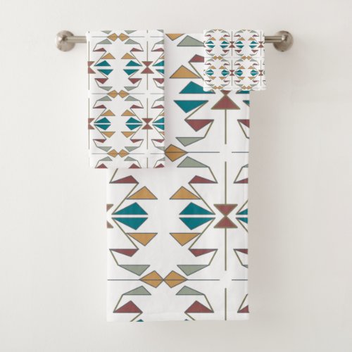 Southwestern Oblique Triangle Pattern Design Bath Towel Set