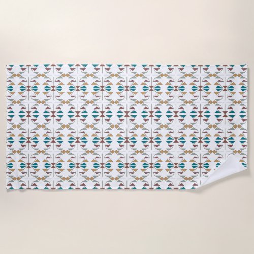 Southwestern Oblique Triangle Pattern Design Beach Towel