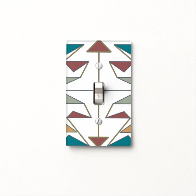 Southwestern Oblique Triangle Pattern Design Light Switch Cover (In Situ)