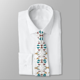 Southwestern Oblique Triangle Pattern Design Neck Tie