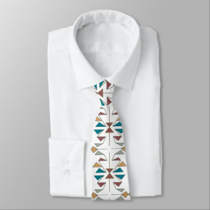 Southwestern Oblique Triangle Pattern Design Neck Tie
