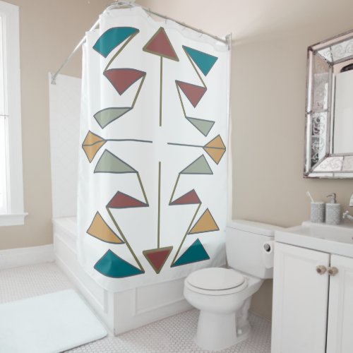 Southwestern Oblique Triangle Pattern Design Shower Curtain