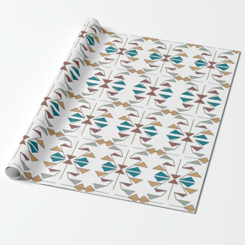 Southwestern Oblique Triangle Pattern Design Wrapping Paper