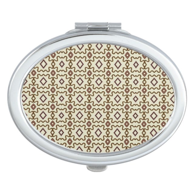 Southwestern Old Spanish Vibes Pattern Compact Mirror (Front)