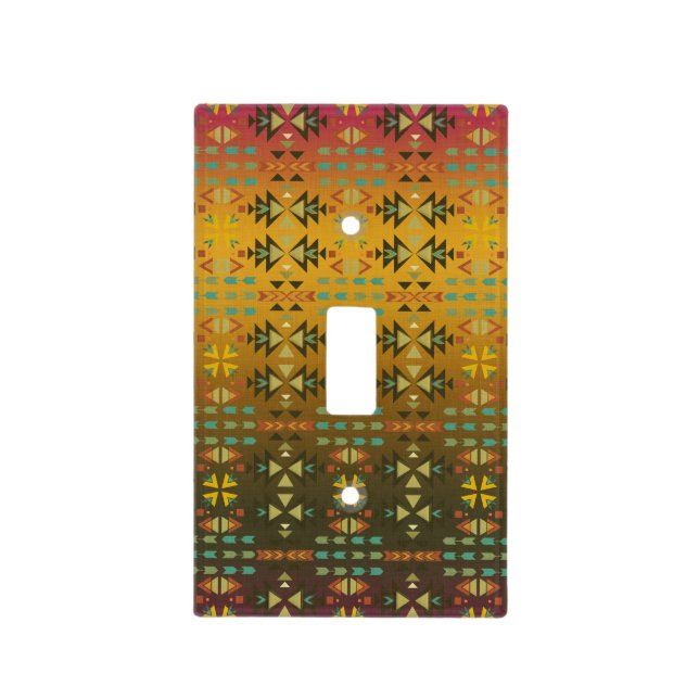 Southwestern Ombre Gold, Brown Light Switch Cover (Front)