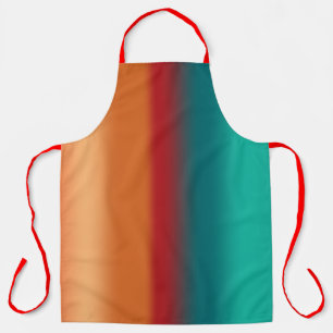 Southwestern Orange Red Turquoise Rainbow Stripes Apron