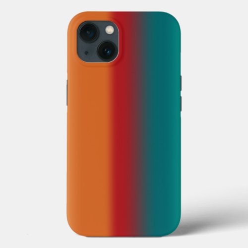Southwestern Orange Red Turquoise Rainbow Stripes iPhone 13 Case