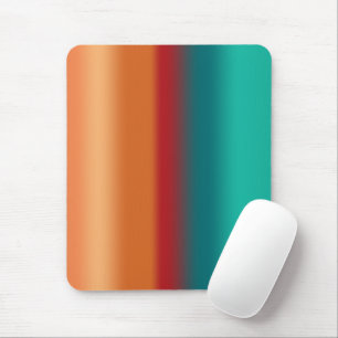 Southwestern Orange Red Turquoise Rainbow Stripes Mouse Pad