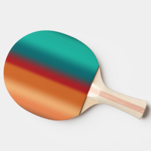 Southwestern Orange Red Turquoise Rainbow Stripes Ping Pong Paddle