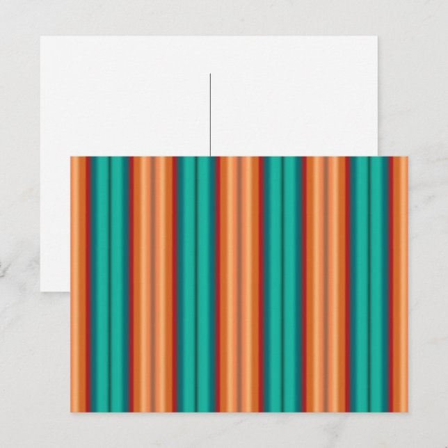 Southwestern Orange Red Turquoise Rainbow Stripes Postcard (Front/Back)