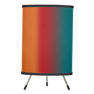 Southwestern Orange Red Turquoise Rainbow Stripes Tripod Lamp