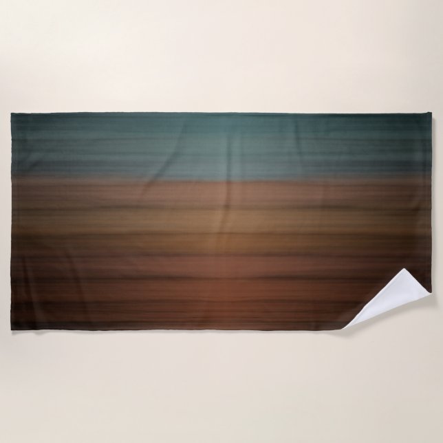 Southwestern Painted Desert Faux Wood Beach Towel (Front)