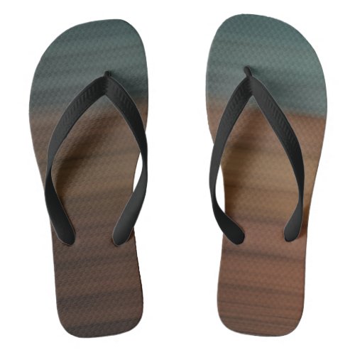 Southwestern Painted Desert Faux Wood Flip Flops