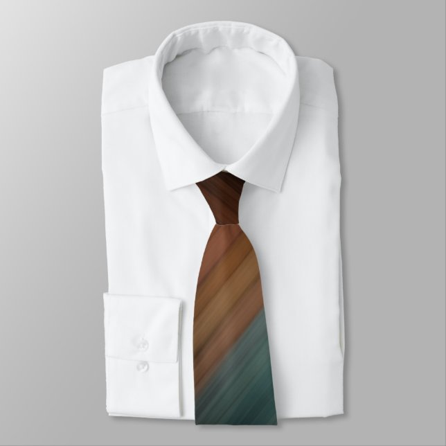 Southwestern Painted Desert Faux Wood Neck Tie (Tied)