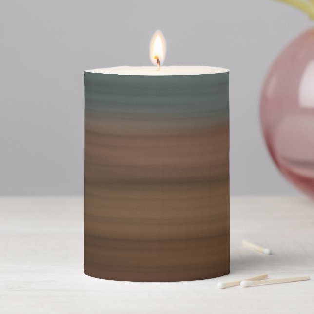 Southwestern Painted Desert Faux Wood Pillar Candle (In Situ)