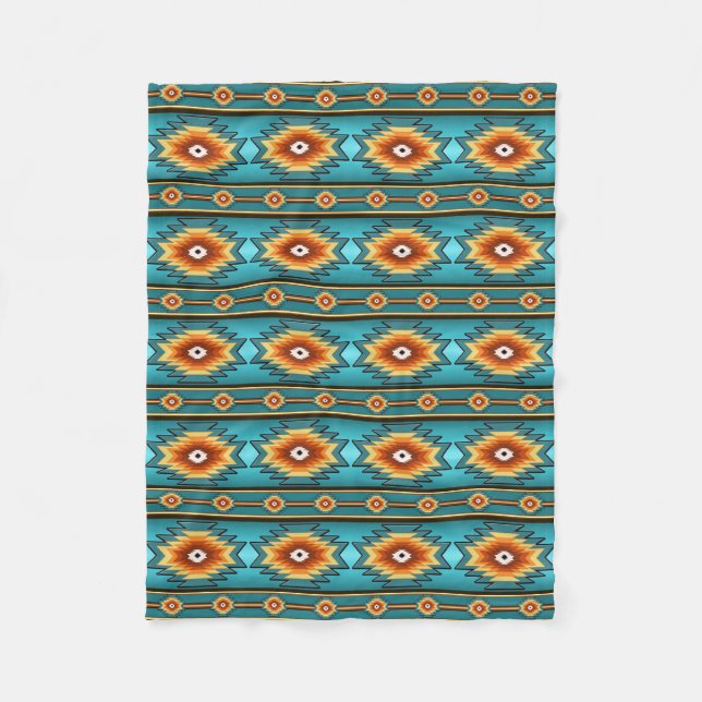 southwestern pattern fleece blanket (Front)