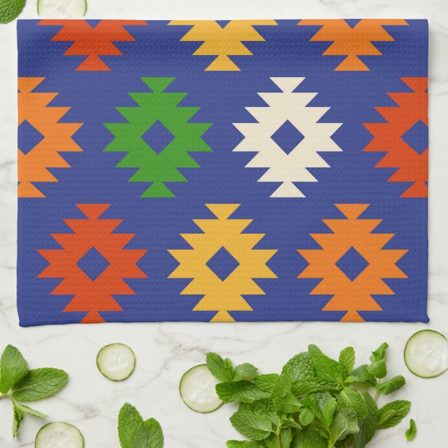 Southwestern Pattern Kitchen Towel (Folded)