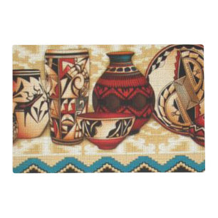 Southwestern pattern laminated place mat