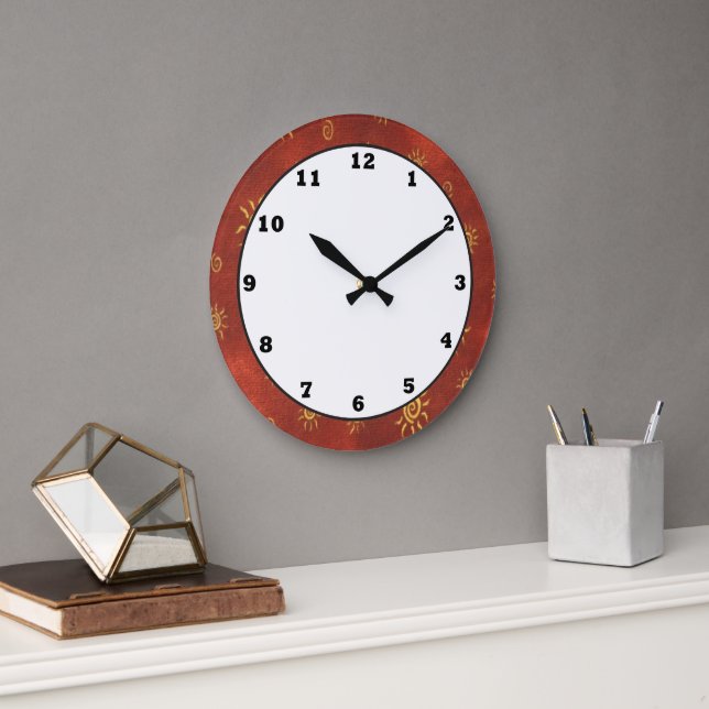 Southwestern pattern large clock (Office)