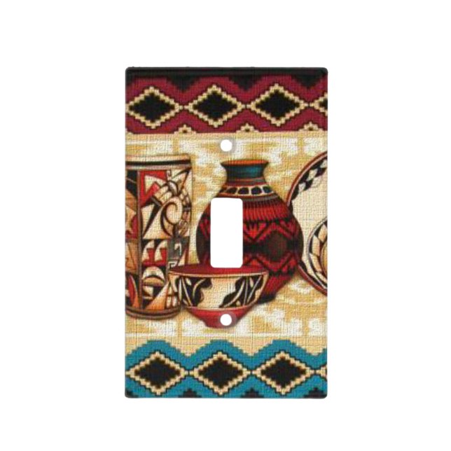 Southwestern pattern light switch cover (Front)