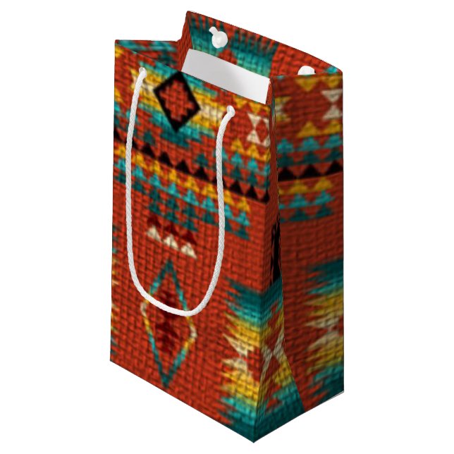 Southwestern pattern medium gift bag (Front Angled)