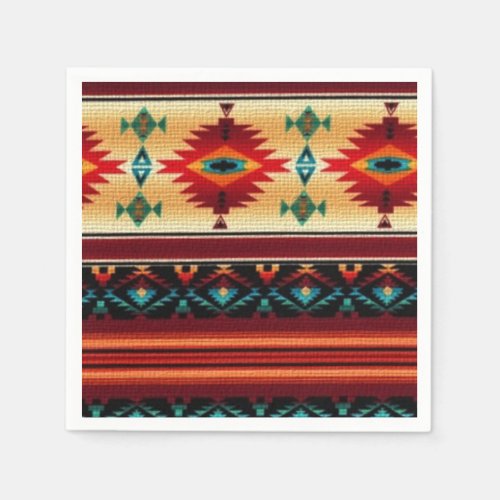 Southwestern pattern party paper napkins