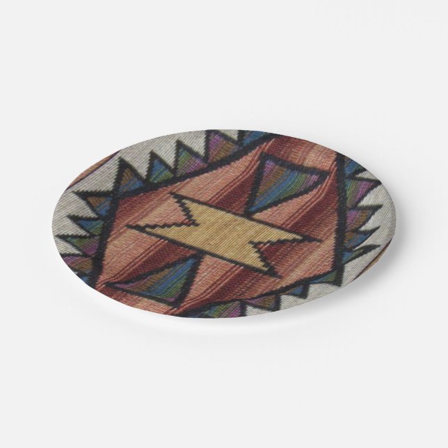 Southwestern pattern party paper napkins plates (Angled)