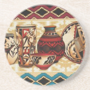 Southwestern Pattern Sandstone Drink Coaster