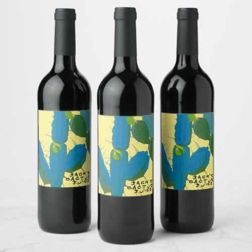 Southwestern Personalized Homemade Cactus Wine  Wine Label