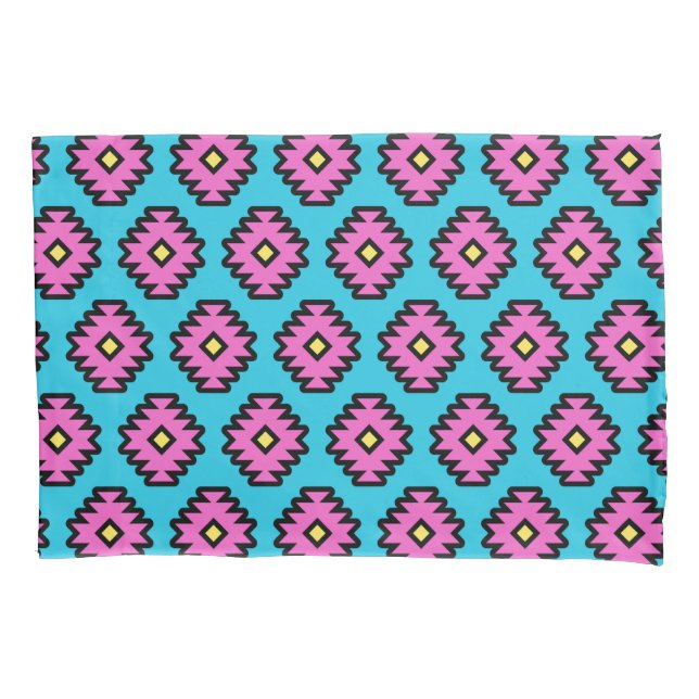Southwestern Pop-Art Pattern Pillow Case (Front-Left)