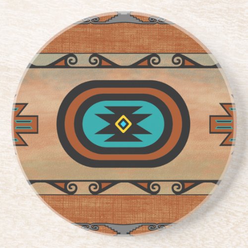 Southwestern Pueblo Design Sandstone Coaster