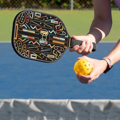 Southwestern Scratch Art Pattern Pickleball Paddle