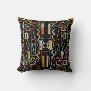 Southwestern Scratch Art Pattern  Throw Pillow