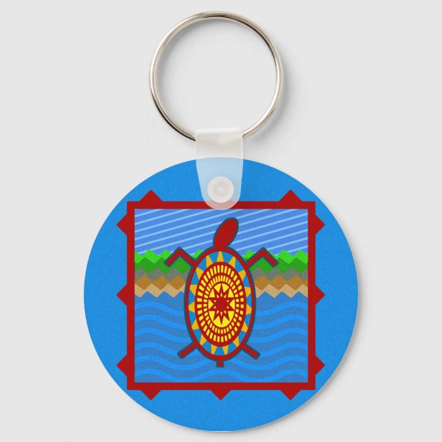 Southwestern Sea Turtle Scene Keychains (Front)