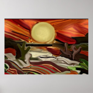 Southwestern Skies Abstract Art Poster