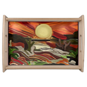 Southwestern Skies Abstract Art Serving Tray