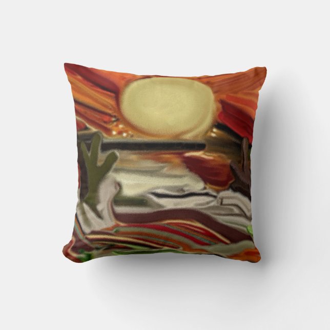 Southwestern Skies Abstract Art Throw Pillow (Front)