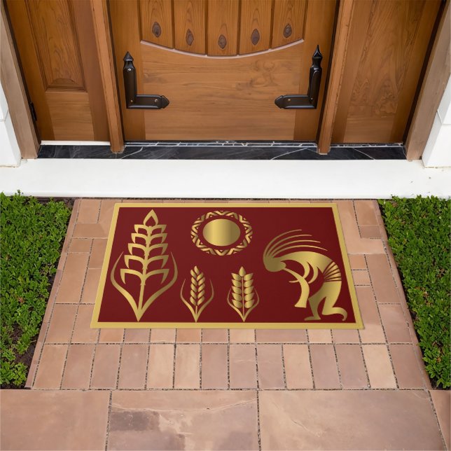 Southwestern Springtime Gold Kokopelli Rug (Outdoor)