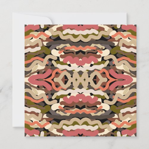 Southwestern Squiggly Wiggly Earth Tone Abstract  Card